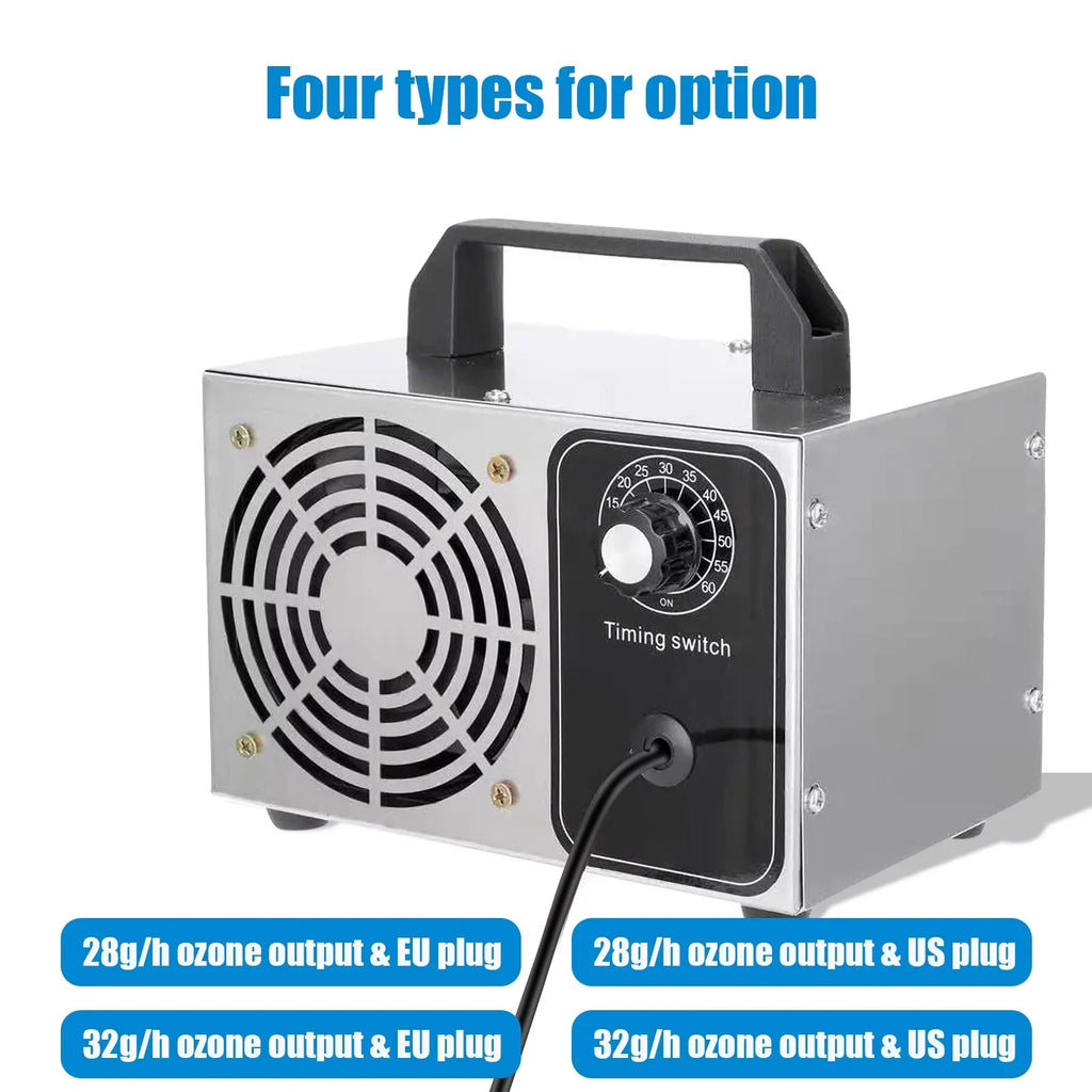 28g/h Ozone Generator Machine - O3 Air Deodorizer for Home; Kitchen; Office; and Car Use