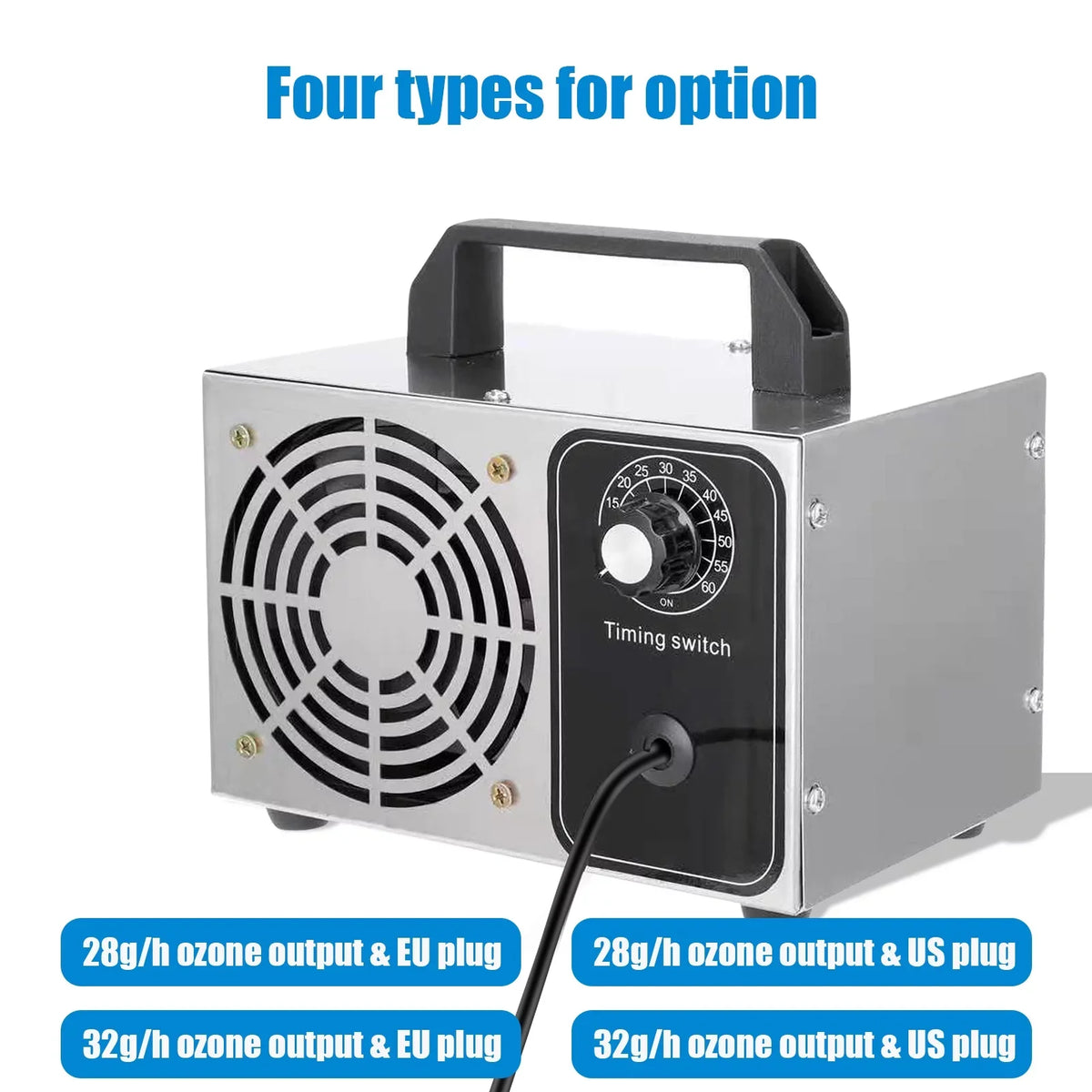 28g/h Ozone Generator Machine - O3 Air Deodorizer for Home; Kitchen; Office; and Car Use