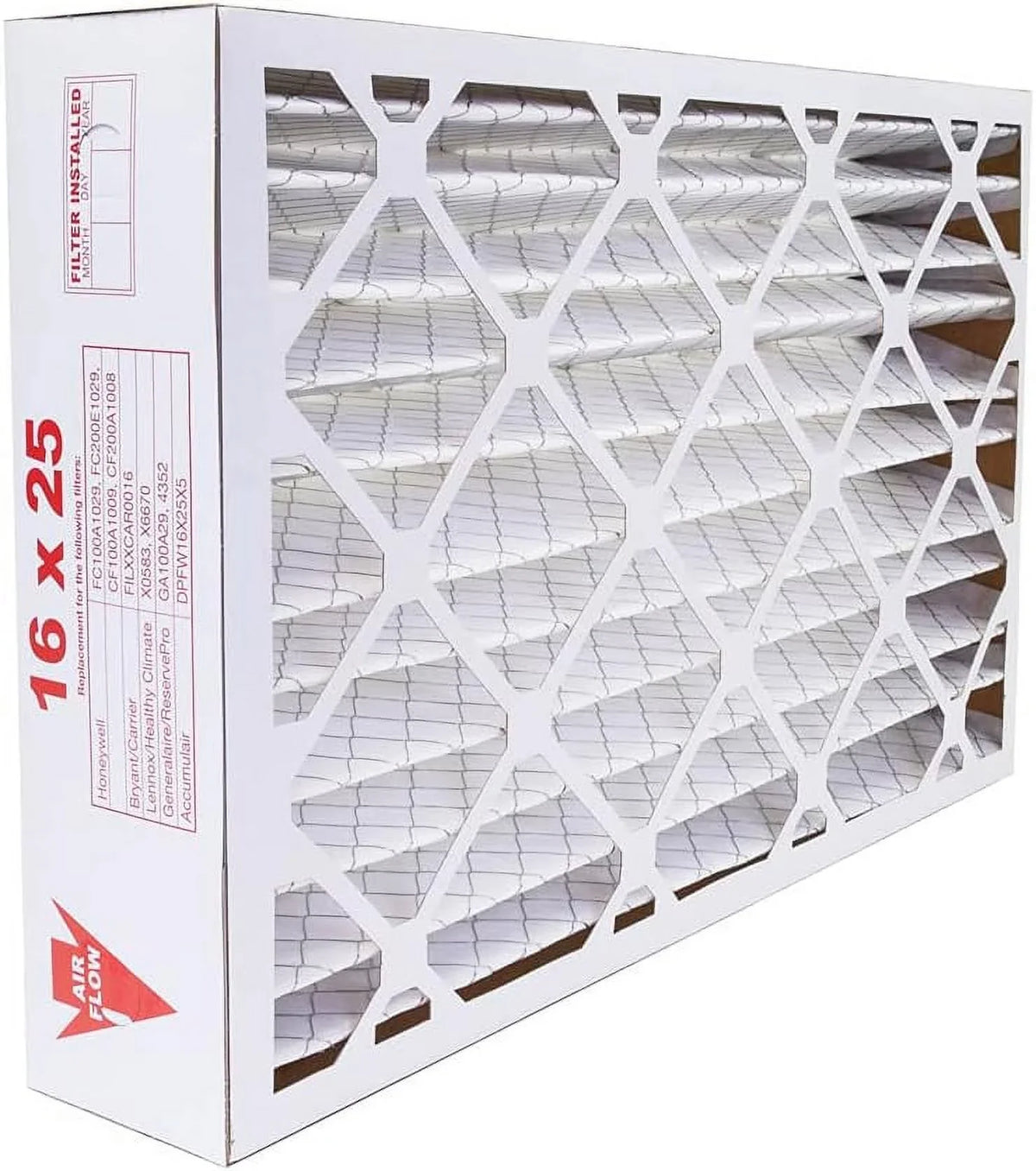 16X25x5 MERV 8 HVAC AC Furnace Air Filter Replacement For X0583 X6670 X6672; Dust 2-Pack; Made In The