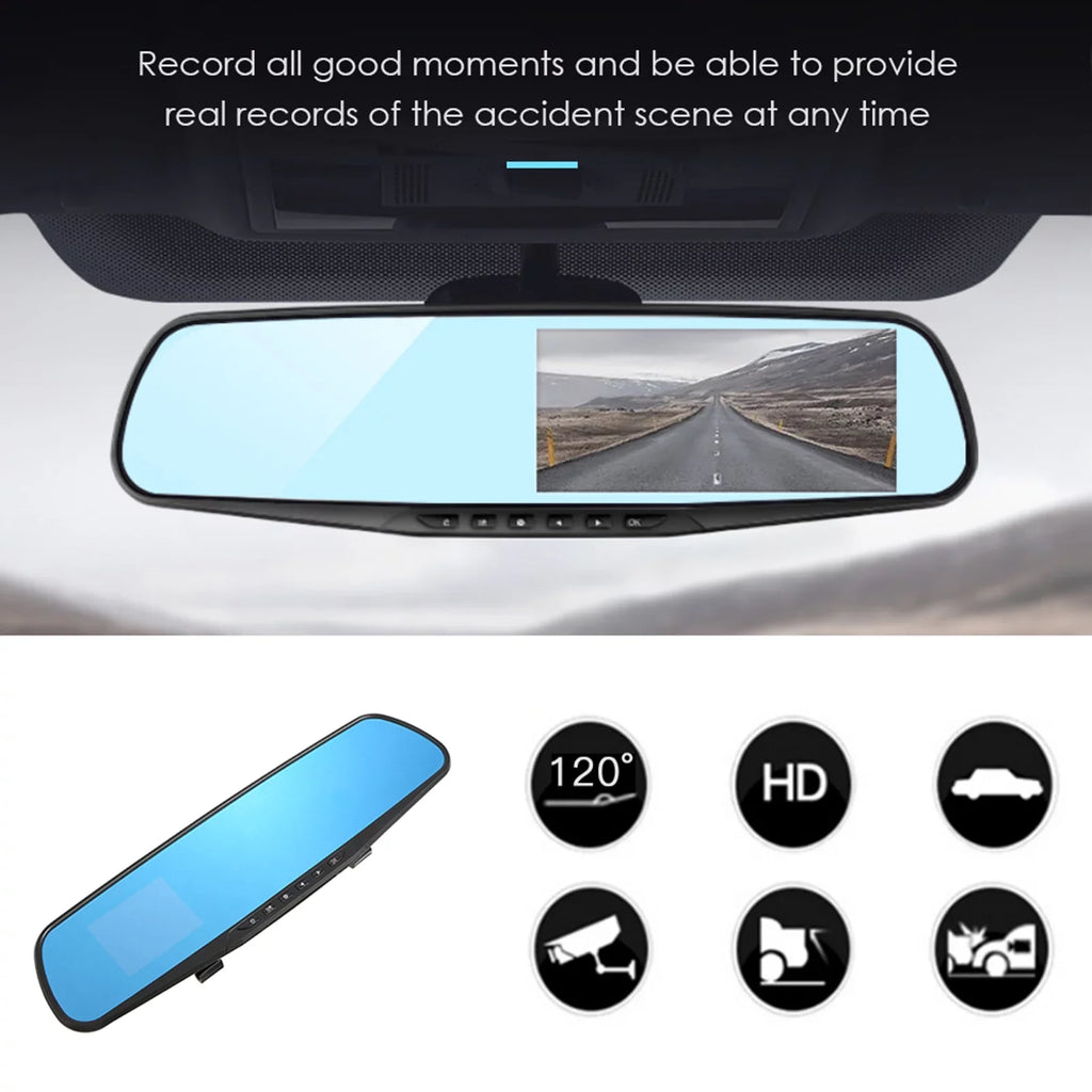 moobody Dual Camera Car Driving Recorder - 1080P Full HD Dual Dash Cam with 170°Wide Angle Lens; Loop Recording; and Motion Detection System for Optimal Security
