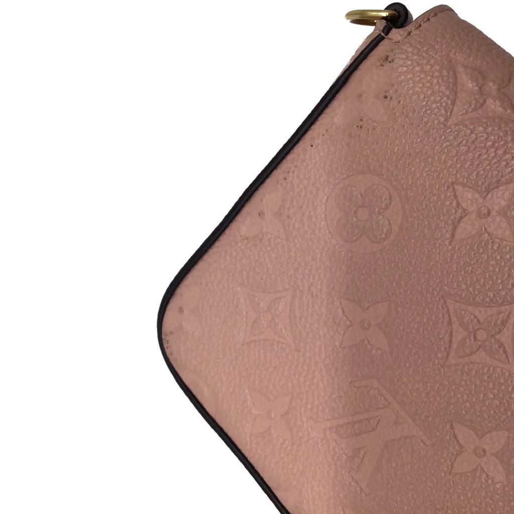 LOUIS VUITTON Louis Vuitton Monogram Implant Pochette Felicie M67856 Chain Wallet Bag Pink G Hardware Gold Rose Ballerine Women's (Fair)