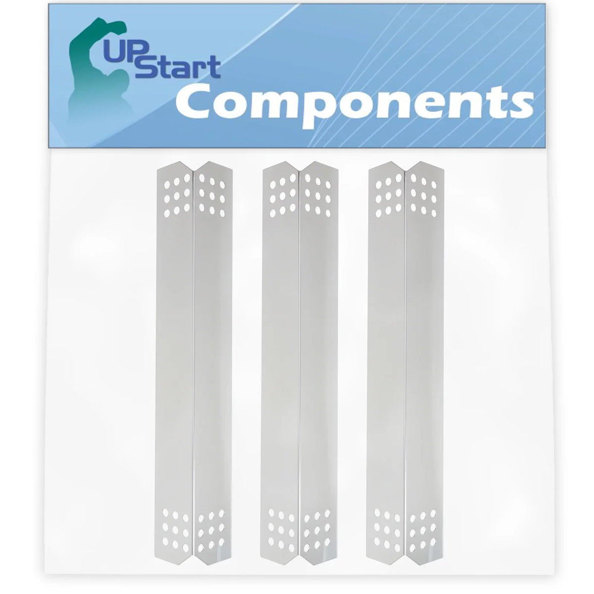 3-Pack BBQ Grill Heat Shield Plate Tent Replacement Parts for Nexgrill 720-0733A - Compatible Barbeque Stainless Steel Flame Tamer; Flavorizer Bar; Vaporizer Bar; Burner Cover 16 1/8"
