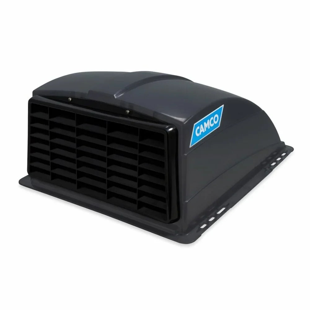 Camco Camper/RV Roof Vent Cover | Features High Flow Ventilation with an Aerodynamic Design; Heavy-Duty UV Stabilized Resin Construction; and Easy Installation | Smoke Grey (40453)