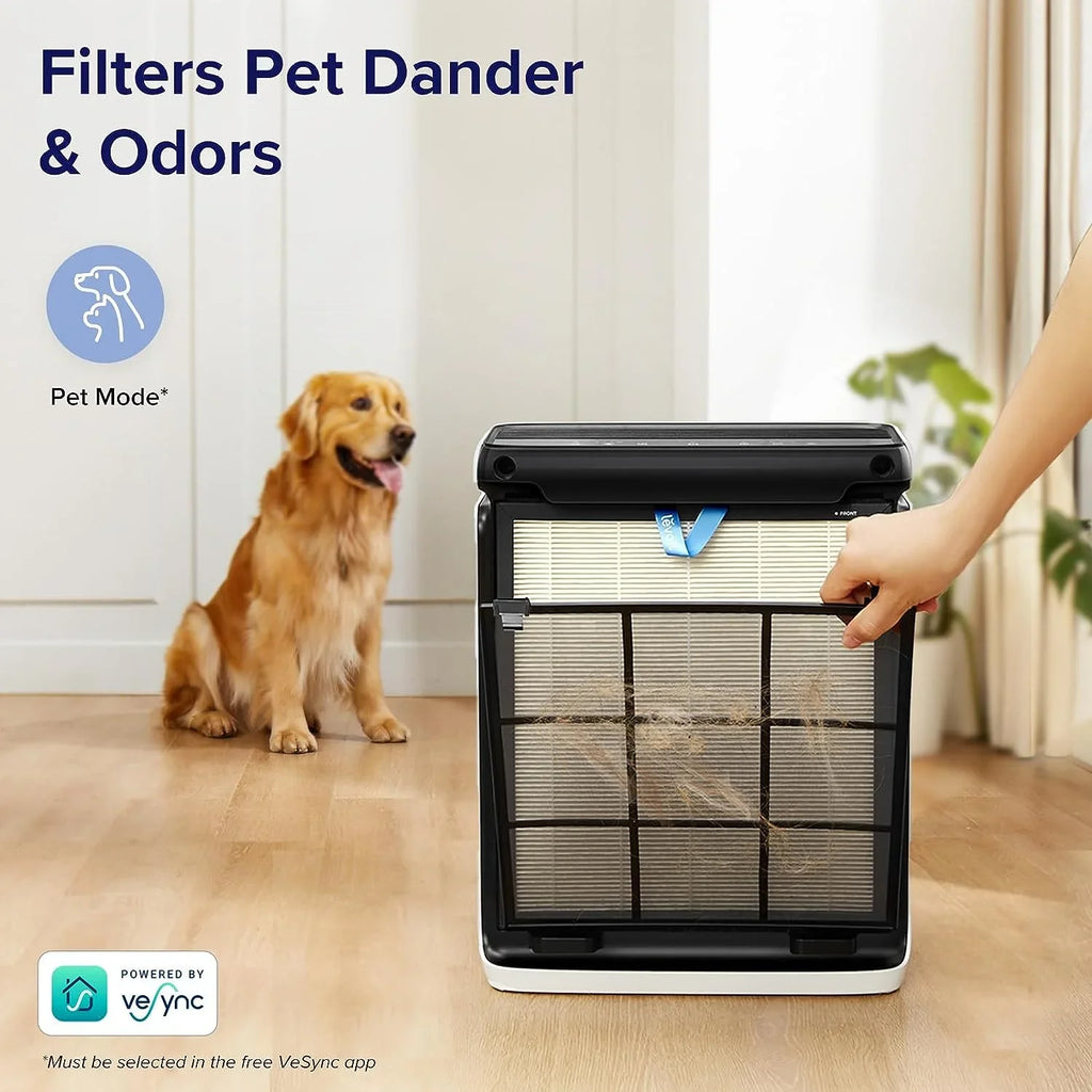 LEVOIT Air Purifiers for Home Large Room Bedroom Up to 1110 Ft² with Air Quality and Light Sensors; Smart WiFi; Washable Filters; HEPA Filter Captures Pet Hair; Allergies; Dust; Smoke; Vital 100S