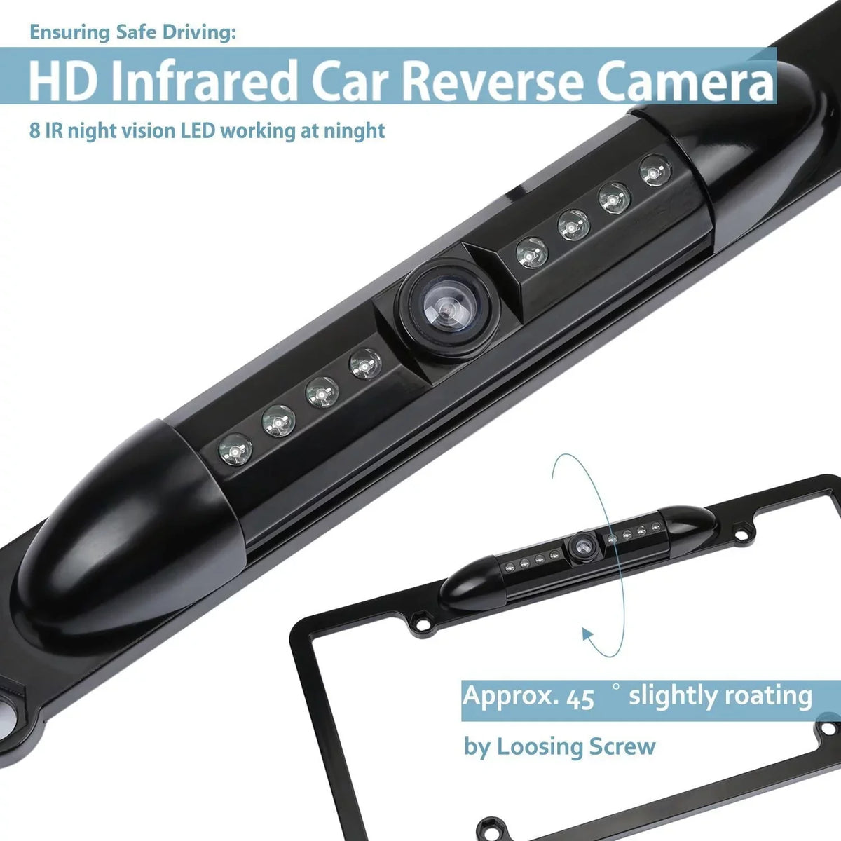 CAM108 Backup Camera License Plate HD Night Vision Rear View 170° Angle Liquidproof Compatible with Pioneer Car Radio DMH-100BT DMH-WT8600NEX DMH-160BT DMH1770NEX AVH-120BT AVH-210EX AVH-2550NEX