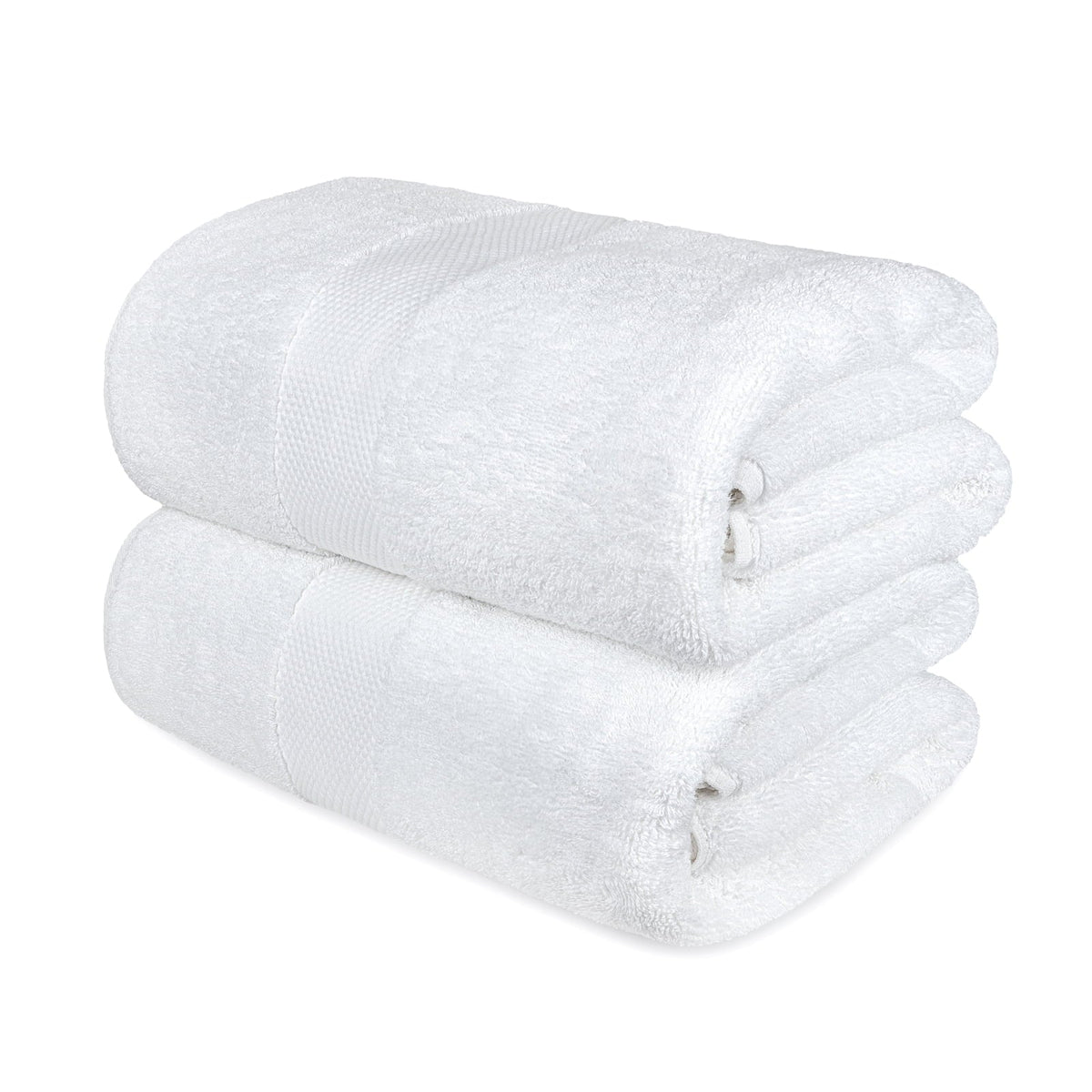 White Classic Luxury White Bath Towels - Large 30x56 mm; 100% Cotton American Linen Big White Towels; 2-Pack Bathroom Sheets | Set of 2; White