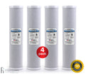 4 Pack - Hydronix CB-45-2005 CTO Whole House Coconut Shell Carbon Block Filters Big Blue Size 20" x 4.5"; 5 micron