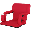 ZENSTYLE -resistant Stadium Seat with Cup Holder 7 Tiltable Positions - Red