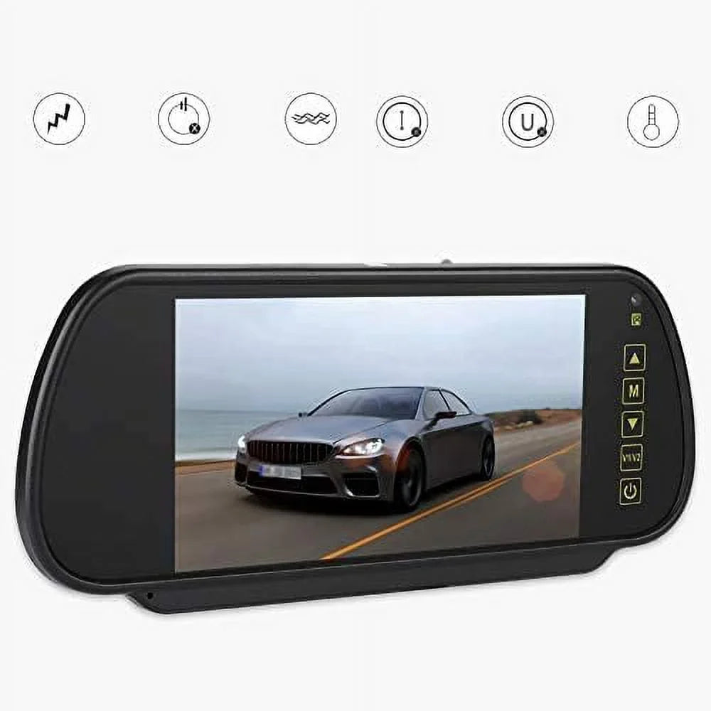 Bileeko Car Rear View Mirror 7 mm LCD Vehicle Monitor Screen for Parking