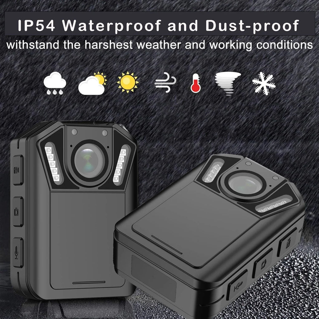 RONY 1440P Mini Body Camera - 128GB Wearable Police Body Camcorder with Night Vision - Fluidproof Body Cam with Audio and Video Recording for Law Enforcement Security Guard Home