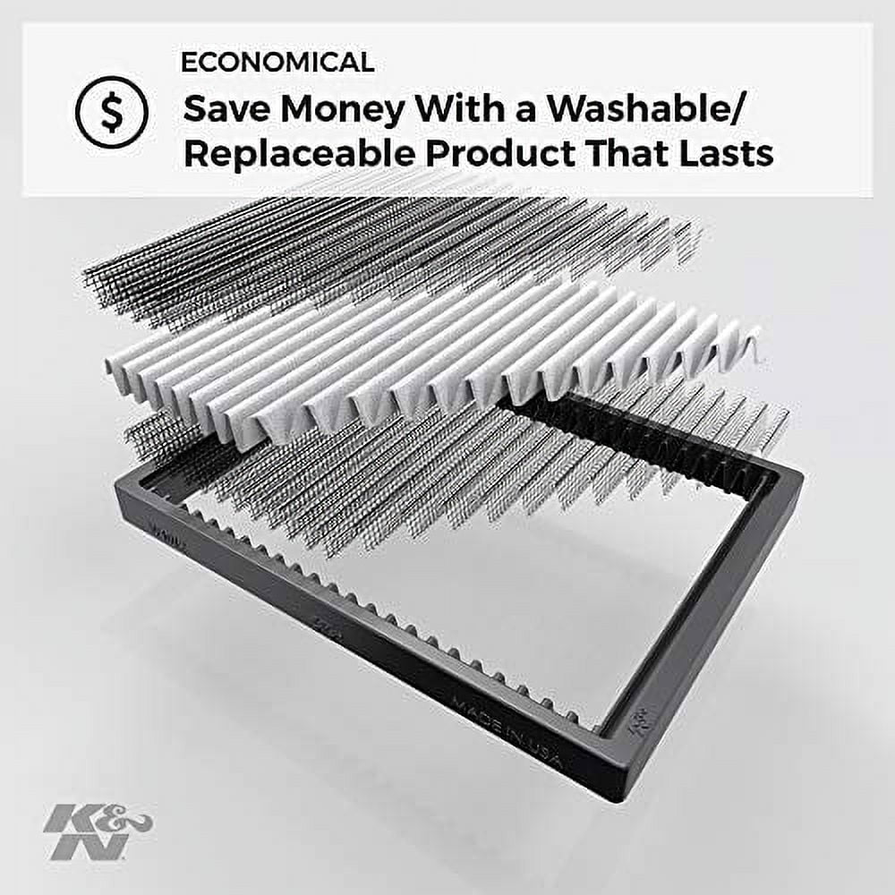 K&N Cabin Air Filter: Washable and Reusable: Designed For Select 2007-2019 Dodge/Jeep/Chrysler Vehicle Models; VF2013