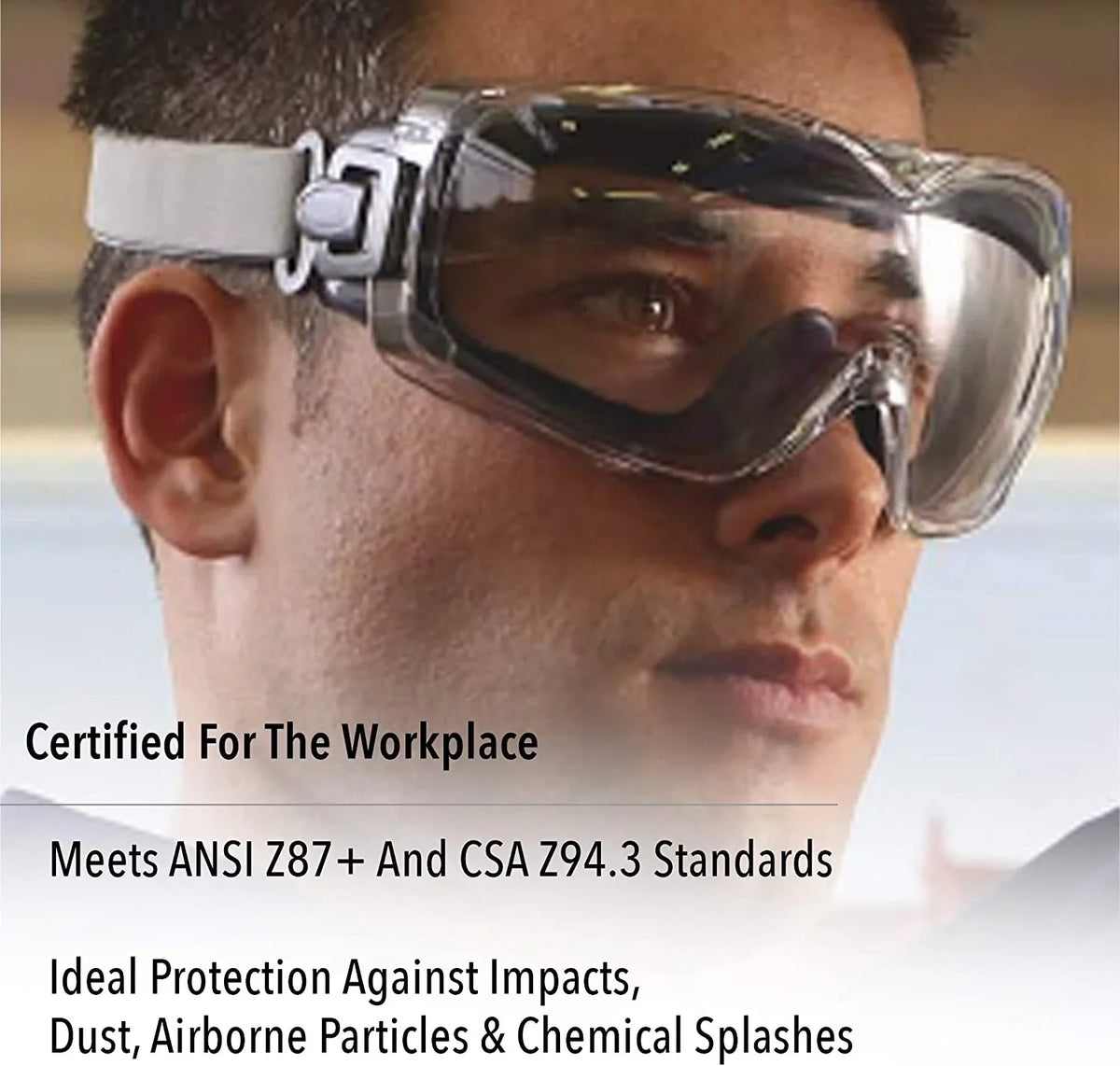 North Safety 763-S3970HSF Clear Lens Uvex Stealth OTG Safety Goggle; Navy Frame