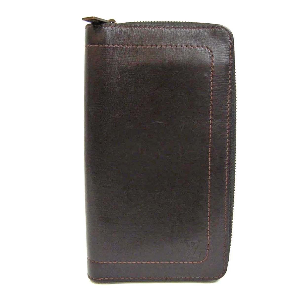 Louis Vuitton Utah Zippy Organizer M97025 Men's Utah Leather Long Wallet (bi-fold) Coffee (Good)