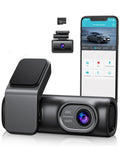 Dual Dash Cam Front and Rear; OMBAR 4K 1080P 5G WiFi & GPS Full HD Car Dashcam with 64G SD Card; WDR Night Vision; 24h Parking Mode; 170°Wide; G-Sensor; Loop Recording; APP