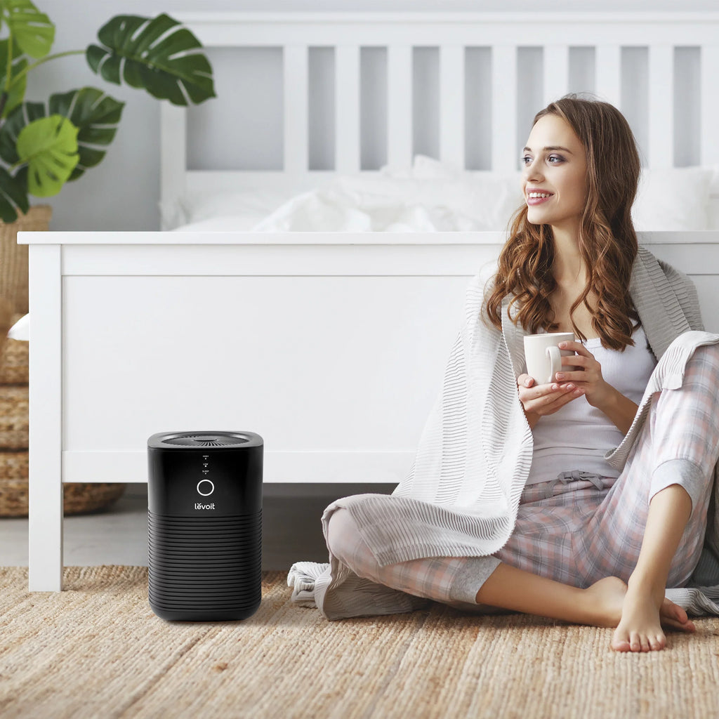 Levoit True HEPA Air Purifier; Dual-Filter Design; with Aromatherapy; Small Rooms; Bonus Aroma Pads; 1 Pack; Black