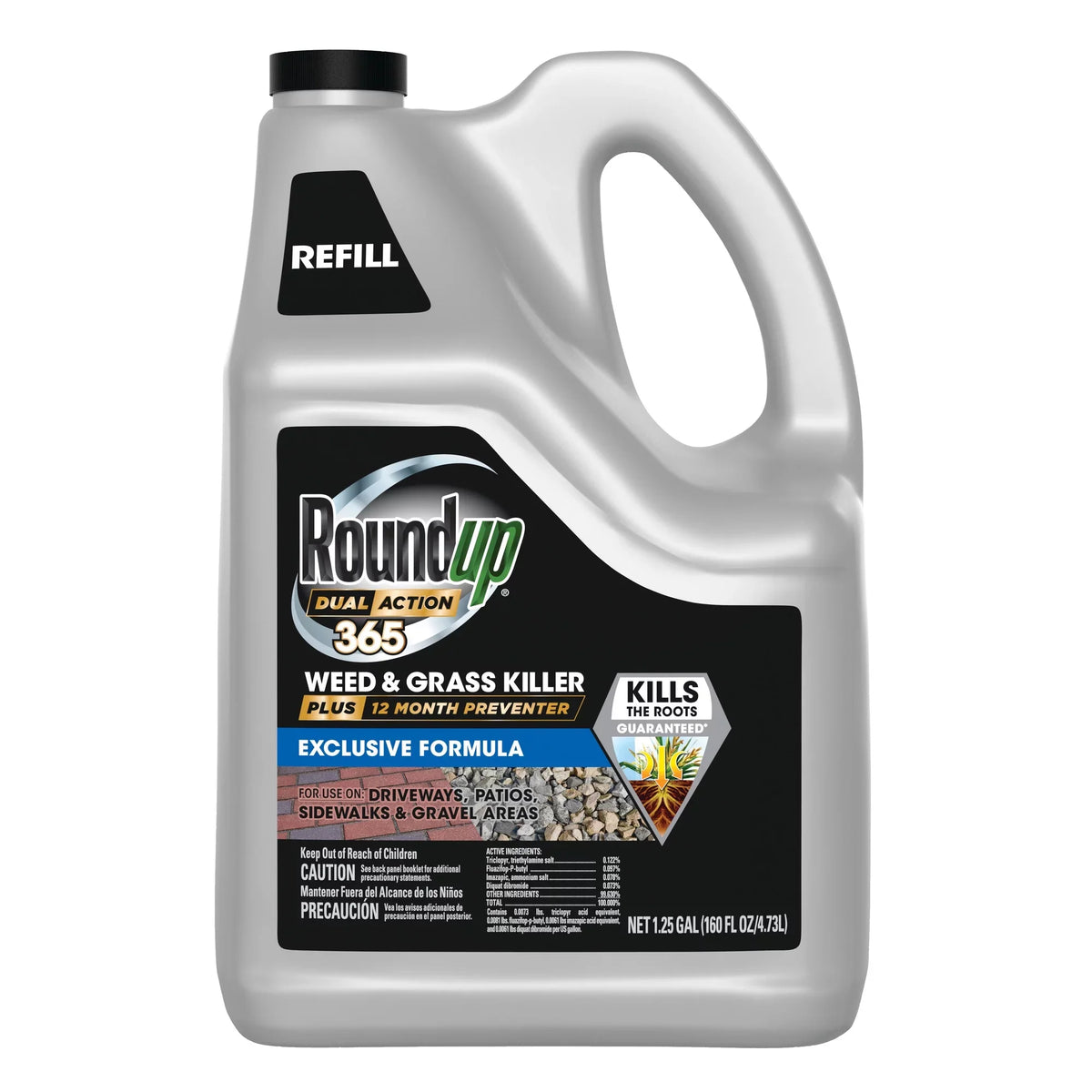 Roundup Dual Action 365 Weed & Grass Killer Plus 12 Month Preventer Refill; 1.25 gal.