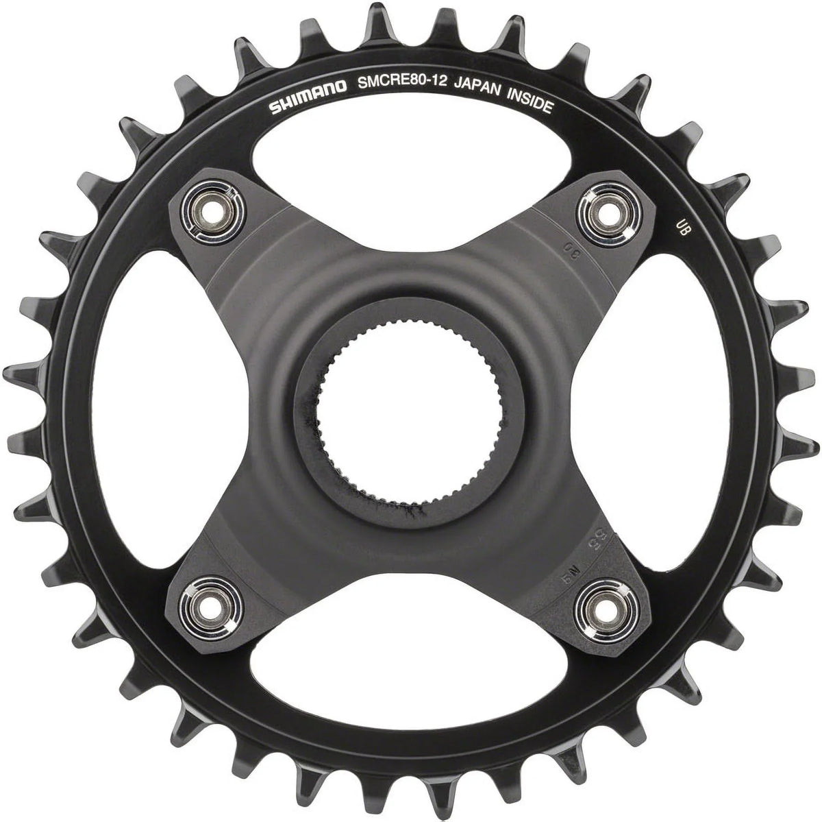 Shimano STEPS SM-CRE80-12-B Chainring - 36T Without Chainguard; 55mm Chainline; Black