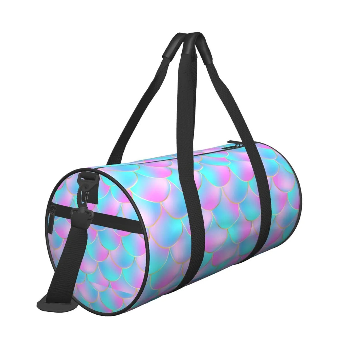Coaee Purple Dragon Scales Large Capacity Travel Luggage Bag Cylinder Gym Bag Fluidproof Sports Bag with Pocket and Compartment