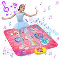 Dance Mat; Electronic Musical Play Mats Pink Dance Pad with LED Lights; Dance Game Toy Gift for Kids with 5 Game Modes; Christmas Birthday Gifts for 3 4 5 6 7 8 9 10 Year Old Girls Toys