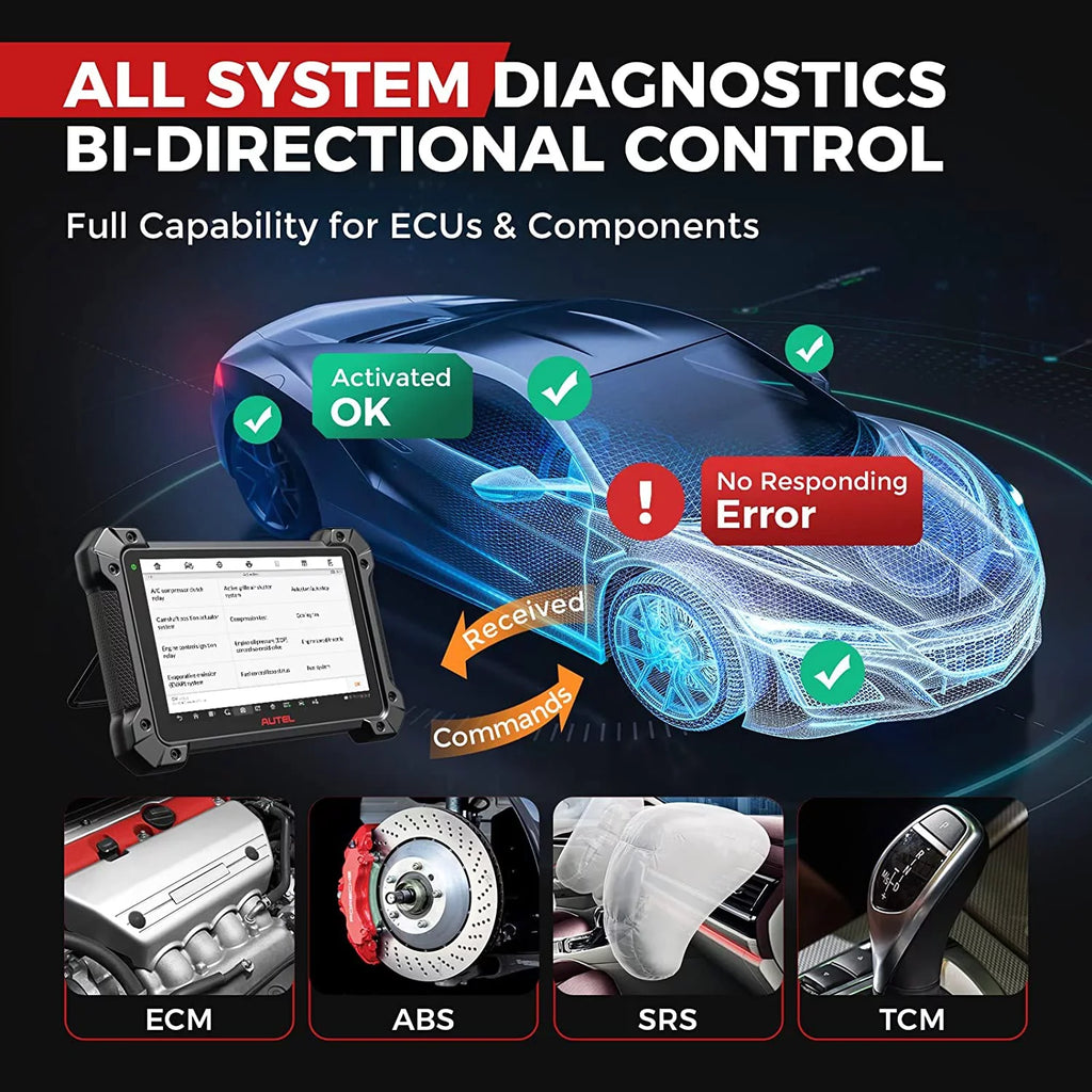 Autel MaxiCOM MK908 Pro II Car Diagnostic Scan Tool J2534 Programming ECU Coding Bi-directional; 38+ Services;J2534 Pass-Thru; AutoScan 2.0