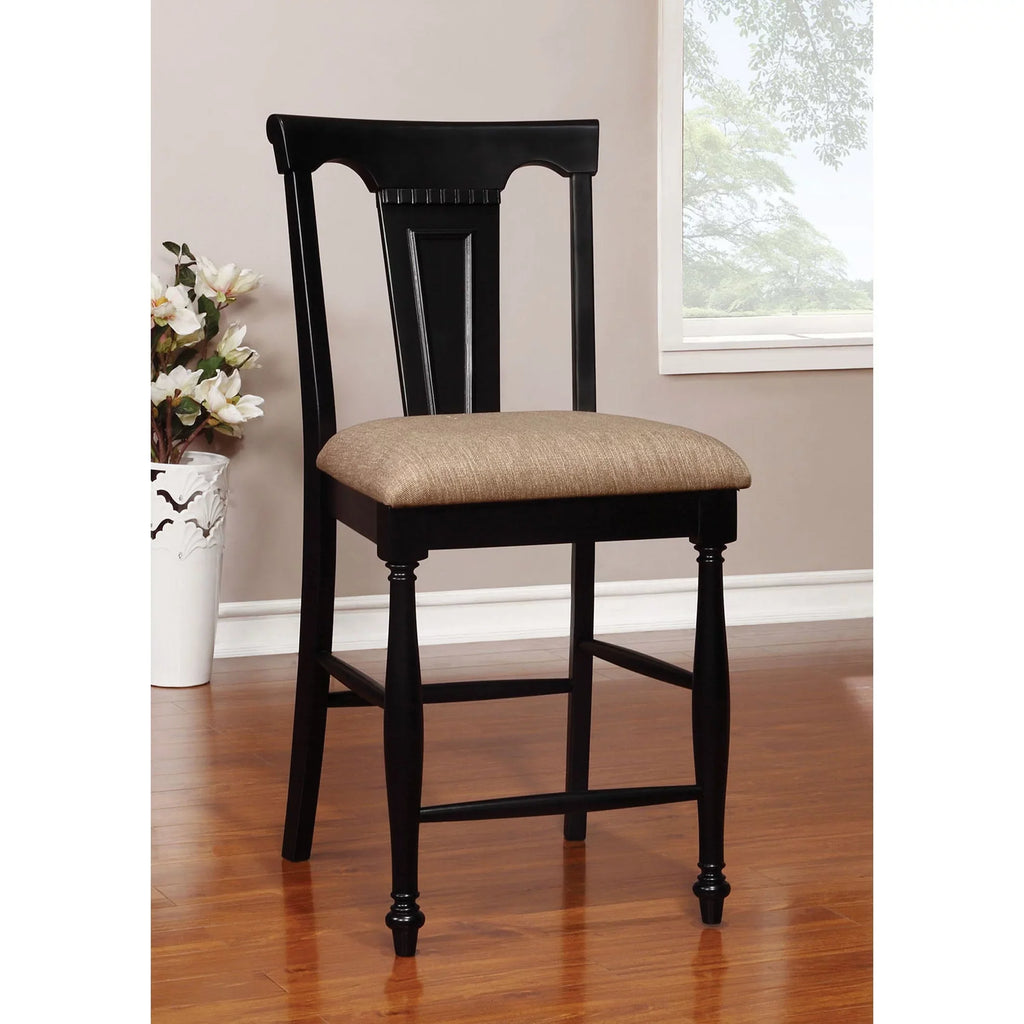 Furniture of America Kis Country Solid Wood Counter Height Chairs (Set of 2) by White/Cherry Cherry Finish; White Finish