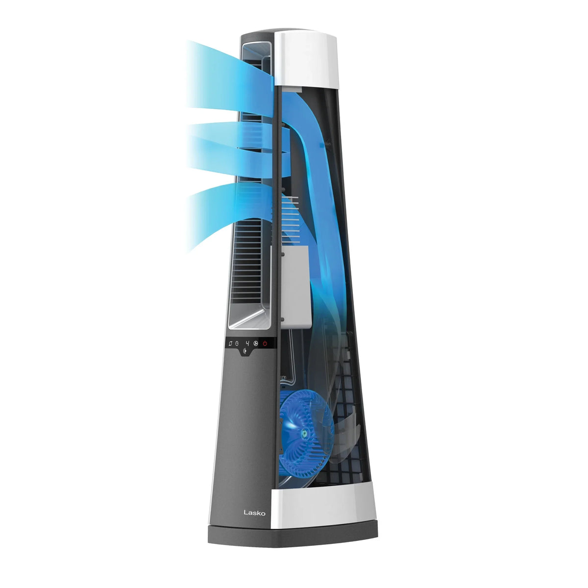 Lasko 36" 4-Speed Oscillating Bladeless Tower Fan with Timer and Remote; Gray; AC615; New