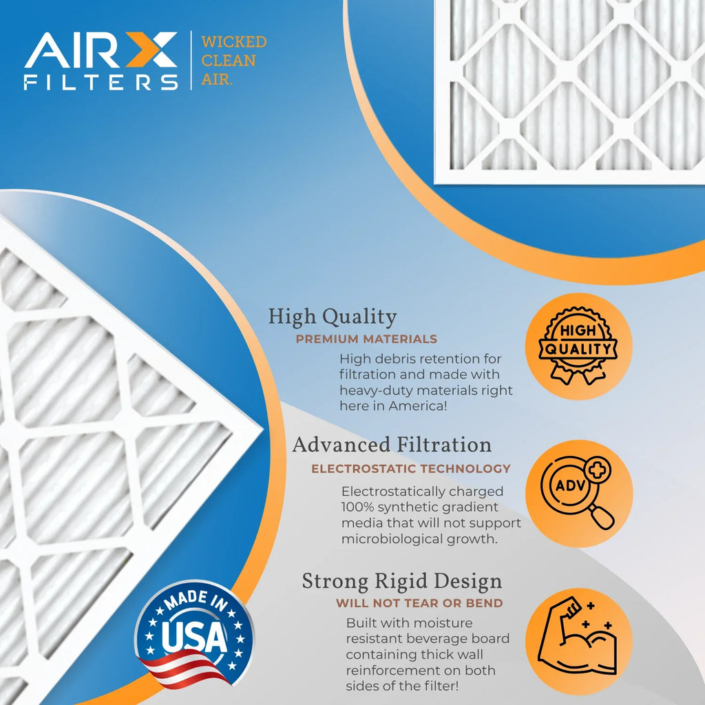 21.5x23.5x1 Air Filter MERV 11 Comparable to MPR 1000; MPR 1200 & FPR 7 Electrostatic Pleated Air Conditioner Filter 4 Pack HVAC USA Made 21.5x23.5x1 Furnace Filters by AIRX FILTERS WICKED CLEAN AIR.