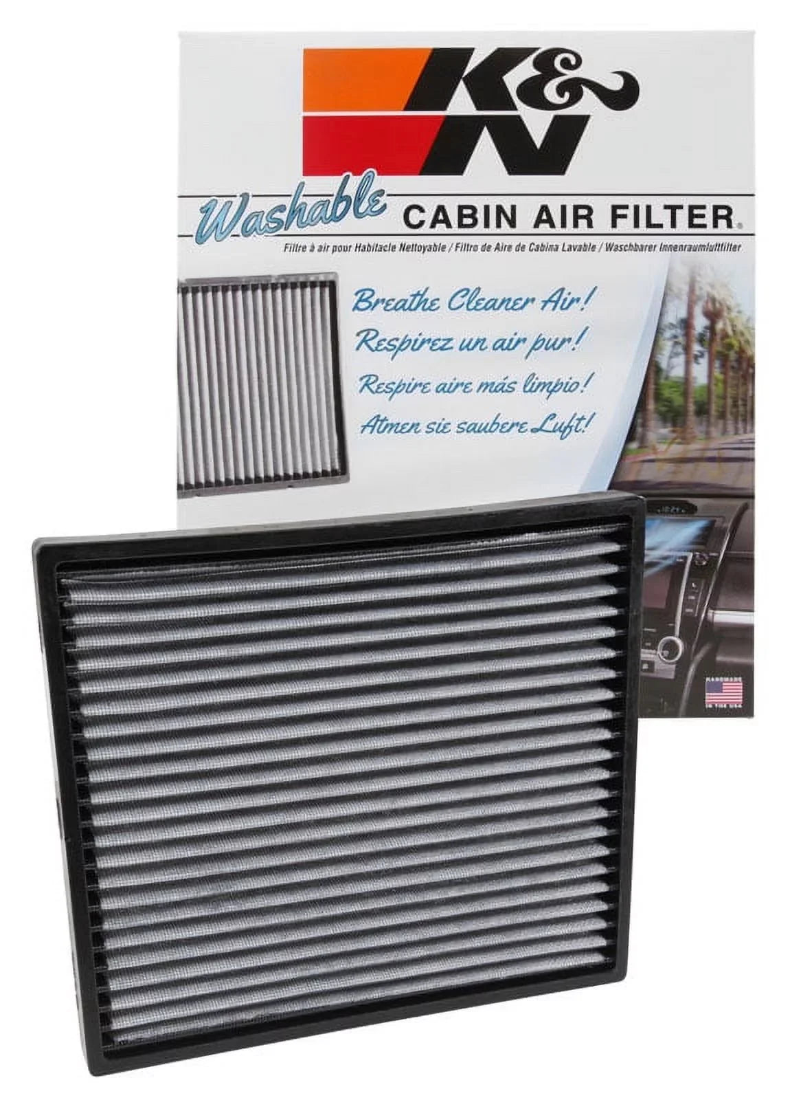 K&N VF2043 Washable & Reusable Cabin Air Filter Cleans and Freshens Incoming Air for your Cadillac Fits select: 2003-2005;2008-2013 CADILLAC CTS