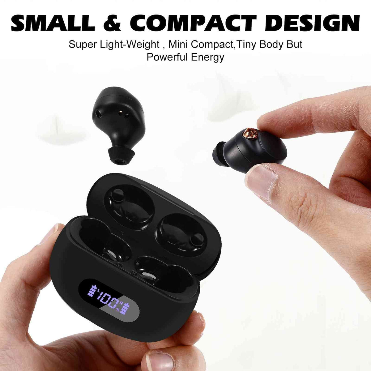 UrbanX True Wireless Bluetooth Earbuds + Charging Case; Black; Dual Connect; IPX5 Resistance; Bluetooth 5.2 Connection; Balanced; Bass Boost Compatible with Lenovo K10 Note