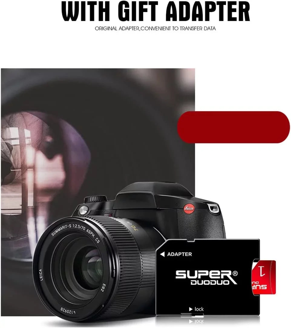1TB Memory 1TB ro SD 1TB Cl10 TF 1TB High Speed and Adapter for GOPRO;Dash Cams;Action