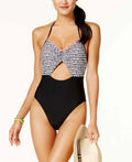 Hula Honey Cutout One-Piece Women’s Swimsuit (Black/White; XS)