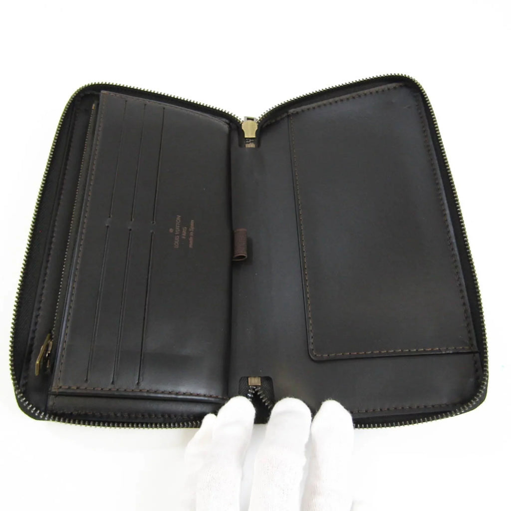 Louis Vuitton Utah Zippy Organizer M97025 Men's Utah Leather Long Wallet (bi-fold) Coffee (Good)