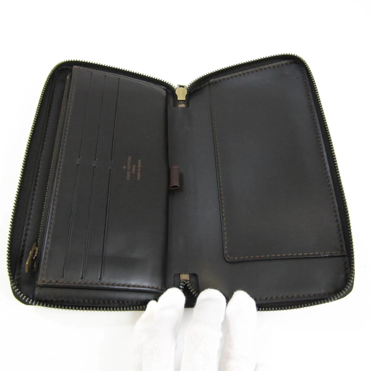 Louis Vuitton Utah Zippy Organizer M97025 Men's Utah Leather Long Wallet (bi-fold) Coffee (Good)