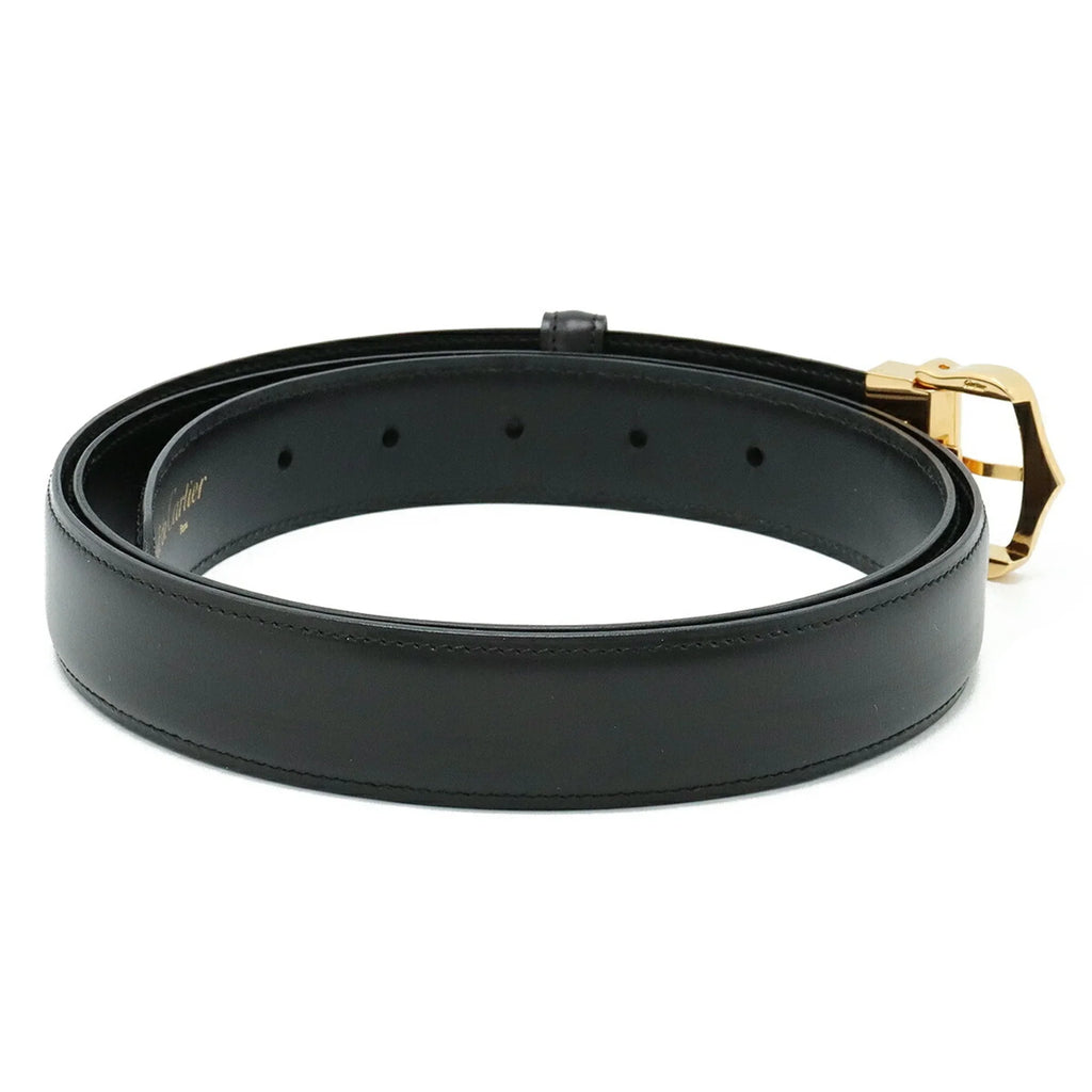 Cartier Belt Leather Black Actual size approx. 109.5cm L5000011 (Like New)